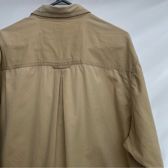 Vintage 1970s Utility Shirt Jacket - Fishing Hunting Outdoors - Pale Yellow Med - Picture 6 of 11
